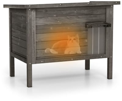 Kattenhuis - Voor buiten - Hok - Kooi - Bench - Ren - 2 verdiepingen - duurzaam - Zwart