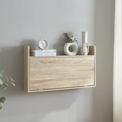 Klaptafel Rautalampi wandbureau voor wandmontage eikenkleurig [en.casa]