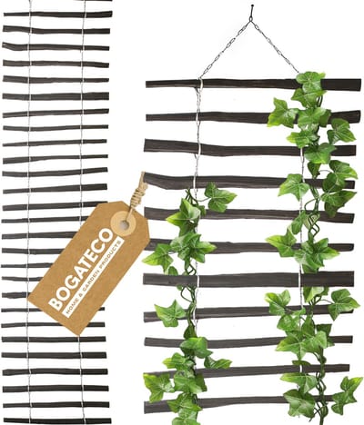 BOGATECO traliewerk van hazelnoot voor klimplanten | 50x200cm | Houten hekwerk perfect voor de tuin | Zwart