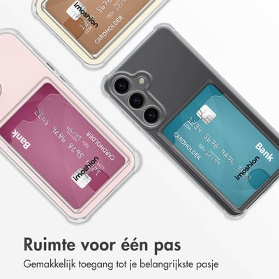 imoshion Hoesje - Geschikt voor Samsung Galaxy S24 - Softcase Backcover met pashouder 2.0 - Transparant