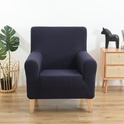 Club Tub Chairhoes , Rekbare Spandex Afneembare Geometrische Patroon Fauteuilhoezen , Kleine Bank Meubelbeschermer Gebruikt Voor Woonkamer universal size marineblauwe kleur