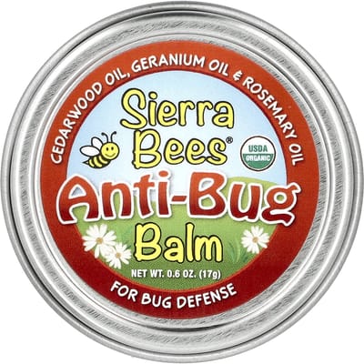 Sierra Bees, antibugbalsem, cederhout, geranium- en rozemarijnolie, 17 g (0,6 oz) red