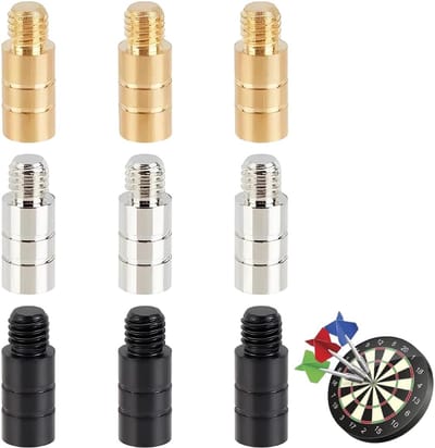 Dartgewichten Messing - Dart Accessoires - Darts Spel Verbeteren - Antislip Ontwerp - 9 stuks - Goud Zilver Zwart