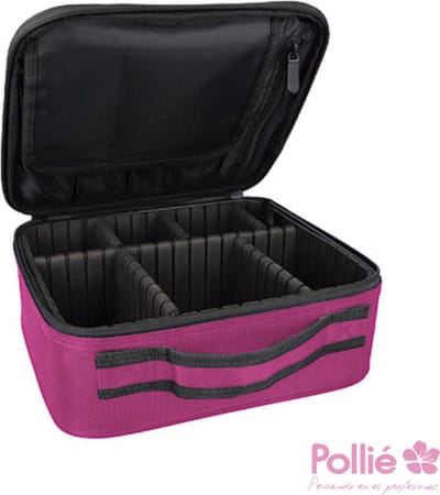 Cosmetica koffer - Nagelkoffer - Kapperstas - Met verstelbare vakken - Fuchsia - 25x22x9.5cm