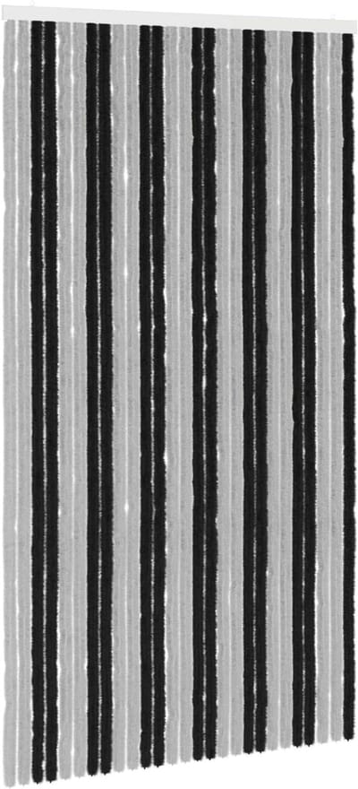vidaXL - Insecten - Gordijn - Chenille - Grijs - en - Zwart - 118 - x - 220 - cm - 100% - PP