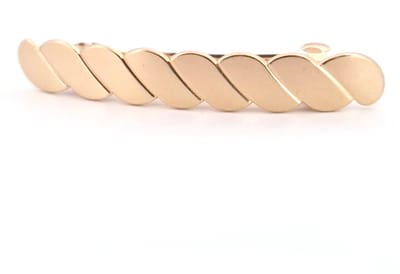 Goudkleurige haarspeld - gedraaid motief - glanzend metaal - 85x13 mm - French barrette clip