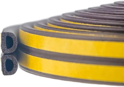 Dailygoods- Afdichtingsband 10M - Zelfklevend - D-profiel - Geluidsisolatie - Schuimrubber - Hoge elasticiteit - Dichtingstape