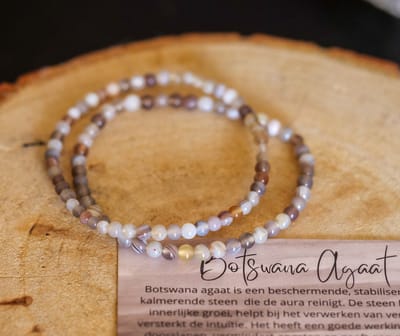 Botswana Agaat Armband 4mm, edelsteen - Perfect cadeau voor mannen en vrouwen - Inclusief uitleg - Spiritueel - Agate - Bescherming - Innerlijke groei - Intuïtie - Geborgenheid - 100% NATUURLIJK