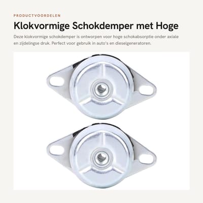 Dailygoods- Schokdemper Hoge Schokabsorptie - Klokvormig - Rubberen Buffer - M10 Draad - Geschikt voor Generatoren - Veiligheidsslotonderdelen - Rubberbuffer