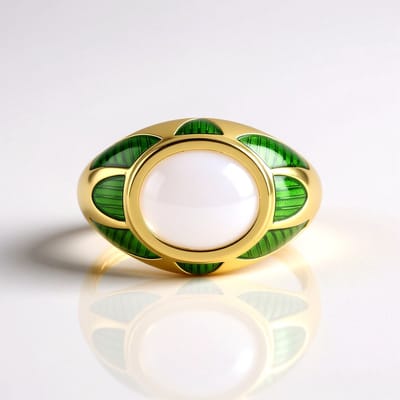 Cavill - Zilveren ring verguld - 925 Sterling zilver - Witte Maansteen ovaal 2 25 ct - Elegante damesring - India Edelsteen