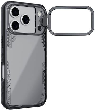 Nillkin Hoesje Geschikt voor iPhone 17 Pro - IceBlade Prop Magnetic - Compatibel met MagSafe - Back Cover met Camera Bescherming / Kickstand Standaard - Duurzaam - Zwart