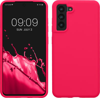 kwmobile telefoonhoesje geschikt voor Samsung Galaxy S21 FE - Hoesje met siliconen coating - Smartphone case in neon roze
