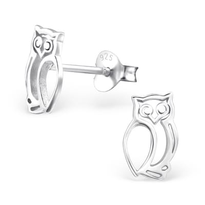 Amanto Oorbellen Elsa - 925 Zilver E-Coating - Uil - 7x20mm