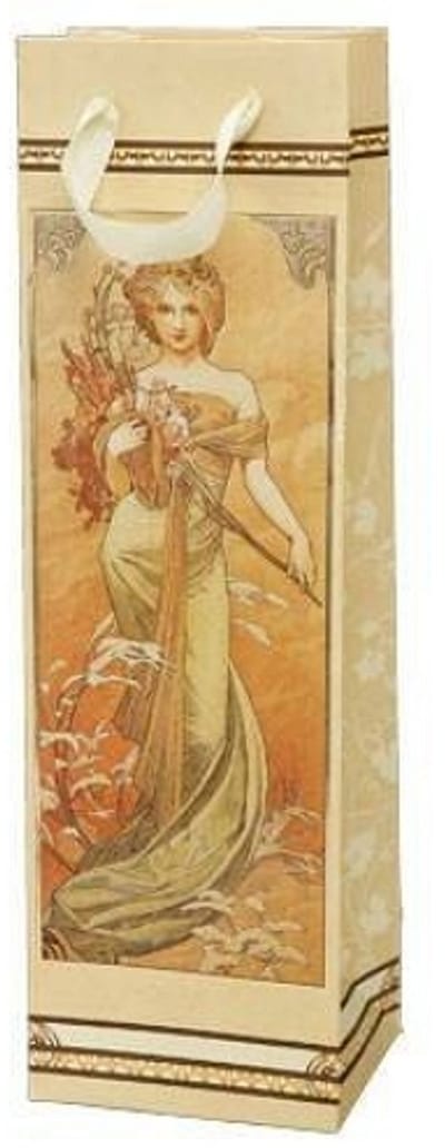 Goebel - Alphonse Mucha| Geschenktasje voor flessen Lente | Papier - 39cm - 12 stuks