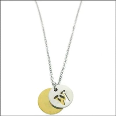 Aramat Jewels | Halskettingen | Stalen Initiaal Ketting met Ronde Letter Hanger – Gepersonaliseerde Ketting | W | |1,5mm | Staal | Volwassenen | Verkleurd niet