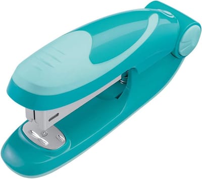Kleine Ergonomische Nietmachine Blauw Turquoise voor Nietjes 24/6