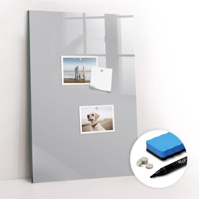 Tulup Whitebord - Kleur Lichtgrijs Magneetbord - 40 cm x 60 cm - Memo Bord - Design Memobord - Magnet Board - Productiviteit Tools - Inclusief Gratis Magneten & Marker & Spons - Magnetic Board - Magnetisch Bord Kind