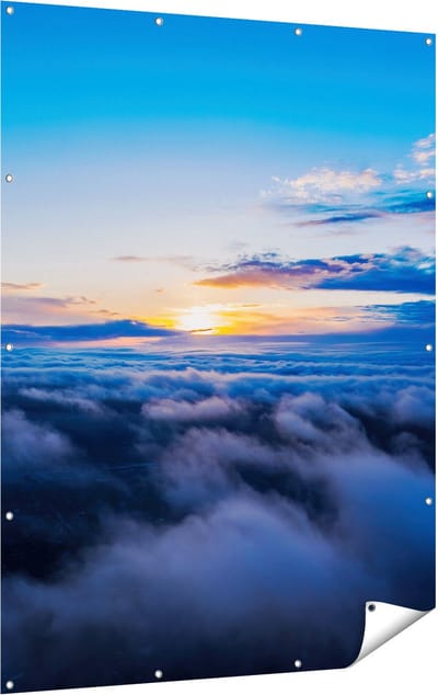 Gards Tuinposter Zonsondergang in de Wolken - 120x160 cm - Tuindoek - Tuindecoratie - Wanddecoratie buiten - Tuinschilderij