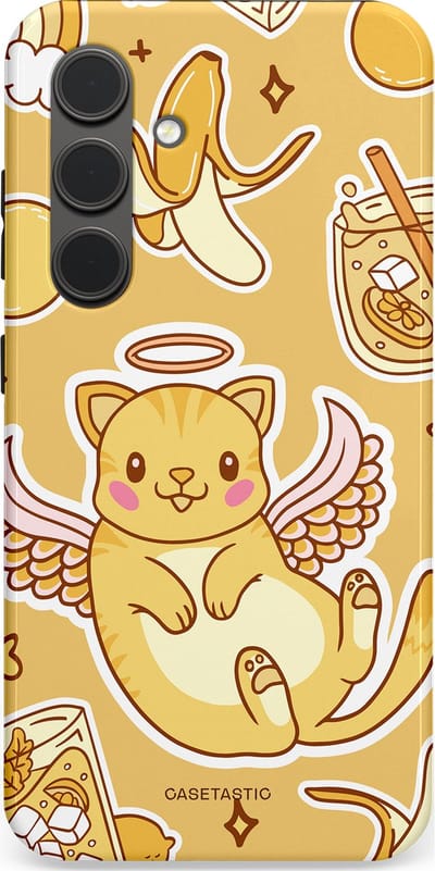 Casetastic Hoesje Geschikt voor Samsung S24 - Stijlvolle Beschermende Duo-layer Case - Poezenvleugels