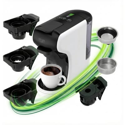 Capsule Koffiemachine 5 Adapters 9 Capsule Soorten 19 Bar 3000W Adapter voor Gemalen Koffie 2 Filters