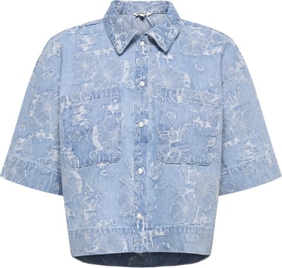 ONLY - ONLCLEO-AUDE SS JAQUARD DNM SHIRT QYT - Meisjes - Blouses