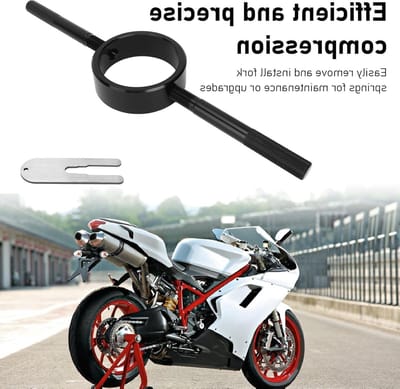 Efficiënte en gebruiksvriendelijke vorkservice toolkit voor motorfietsen met hoge precisie, inclusief vorkveercompressor en accessoires
