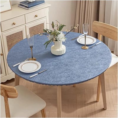 Ronde Tafelhoes - Waterdichte Beschermhoes - Tafel Beschermen - Elastische Pasvorm - 60 cm Diameter - Nautisch Blauw