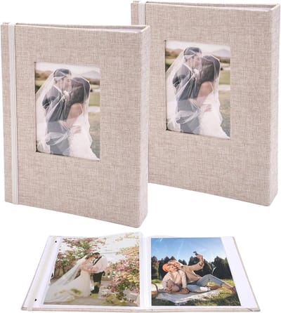 Set van 2 Fotoalbums 13 x 18 cm, Klein Album voor 26 Foto's, Perfect voor Bruiloften en Herinneringen