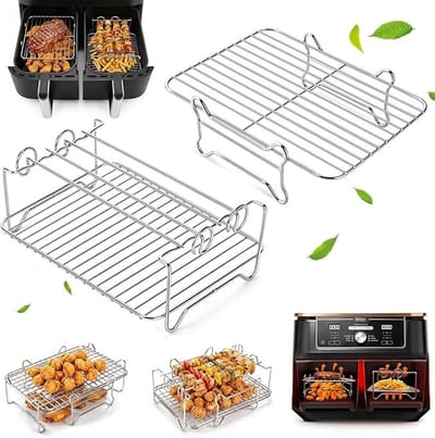 Stapelbaar Grillrek met Spiesen voor Airfryer