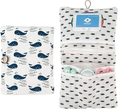 Organizer voor luiertassen en make-up met olifantenmotief - 2-in-1 luiertas voor moeders, compact en praktisch, ideaal voor onderweg met baby.