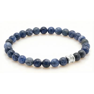 STEEL & BARNETT - Kralenarmband Heren - Essential - Matte Sodaliet - Maat L