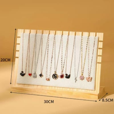 Creatief massief houten kettingframe Mode sieraden displayframe Hangersteun Sieraden display rekken Sieradenhanger beige