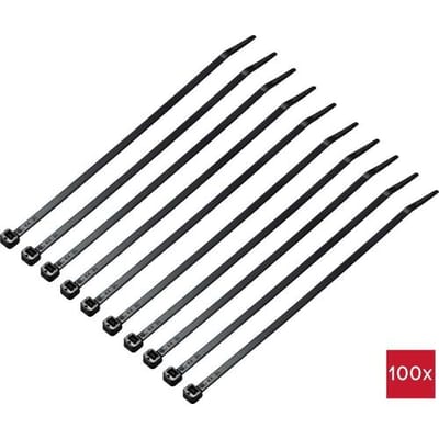 TRU COMPONENTS TC-12523668 Kabelbinder 200 mm 4.6 mm Zwart 100 stuk(s)