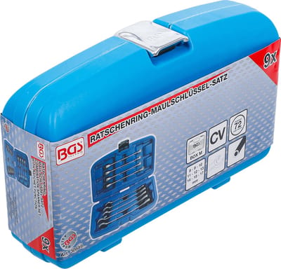 BGS Ratelring-steeksleutelset open 8 - 17 mm 9 delig