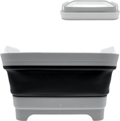 Purepeak Afwasteil Vierkant - Opvouwbare Afwasbak - 8L - 20 x 30 x 30 cm - Wasbak Opvouwbaar - Emmer