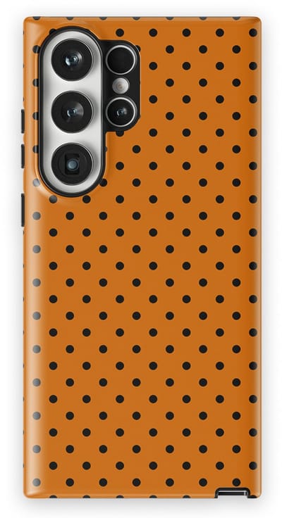 Polka Dots Hoesje Samsung Galaxy S23 Ultra | Geschikt Voor Mag | Stippen Design Backcover Samsung Galaxy S23 Ultra Pumpkin Dots