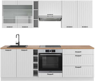 Vicco Fame-Line Complete keukeneenheid – 235 cm, WB Eik Wit landhuis/wit