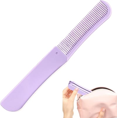 Opvouwbare Haarkam - Draagbaar Kappersgereedschap - Dagelijkse Haarstyling - Dubbele Kop - 10.5 cm Gevouwen - Zwart