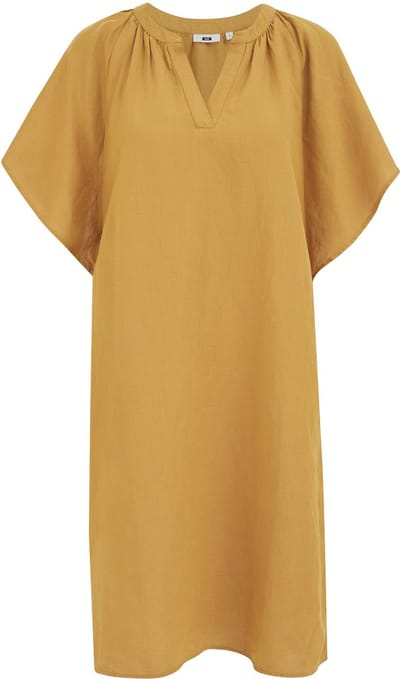 WE Fashion Dames midi jurk van linnenmix