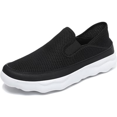 MAEDEF   Zomer Klassieke Mode Heren Instappers Comfort Casual Schoenen Outdoor Wandelen Instappers Mode Ademend Sport Schoeisel 39 zwart witte kleur