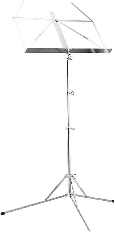 Muziekstandaard - Verstelbaar Statief - Bladmuziek Presenteren - Opvouwbaar Lichtgewicht - 35-125 cm - Zilver