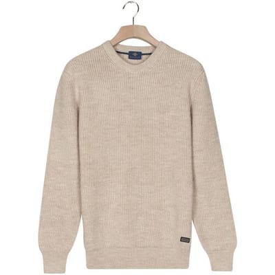 Baileys Trui Crew Neck Allover Half Cardigan Stitch Multicolor Knit Marshmallow / male