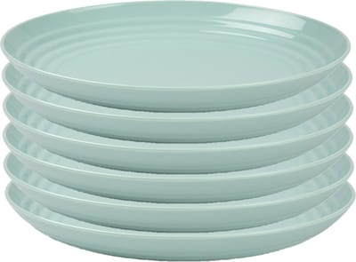 PlasticForte Rond bord/camping bord - 6x - D22 cm - mintgroen - kunststof