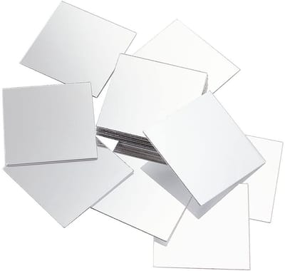 Dailygoods - Mini-spiegels - Kleine spiegels voor knutselen - Zelfklevend - 5x5 cm - Spiegeltegels - Perfect voor doe-het-zelvers - 50 stuks
