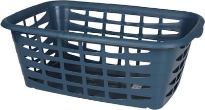 5Five Kunststof wasmand - blauw - 40 liter - 66 x 45 x 24 cm - manden voor wasgoed