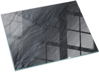 Tulup Kachel Vloerplaat - Steenoppervlaktetextuur Vloerplaat Voor Houtkachel - 80 cm x 60 cm - Zwart Vloerplaat Voor Kachel - Rechthoek Kachel Vloerplaat - Onderplaat Kachel - Plaat Voor Onder Houtkachel - Plaat Onder Houtkachel