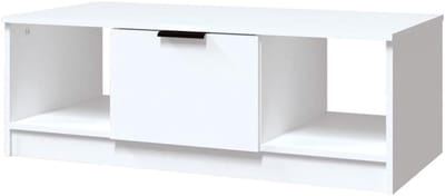 Salontafel - Koffietafel - Woonkamer Inrichten - Drie Opbergvakken - 102 x 50 x 36 cm - Wit