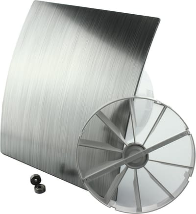 Badkamerventilator - Stille ventilator - Binnenklimaat verbeteren - Met vochtsensor - Ø 125 mm - Zilver geborsteld