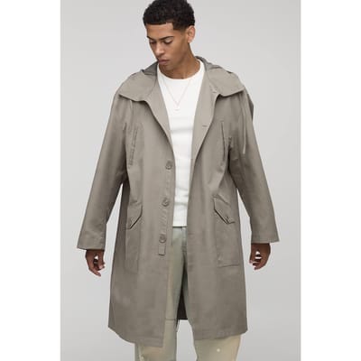 Regular Fit lang gesneden parka met capuchon Jacket | Khaki | Size XS