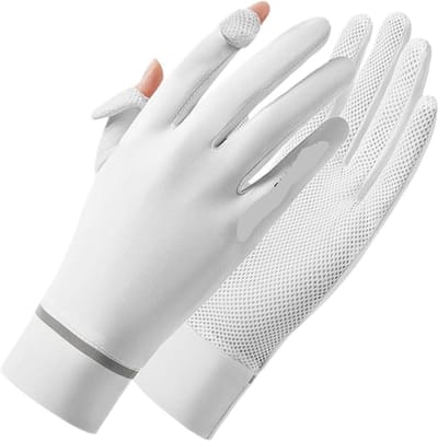 Zonnebrand Handschoenen - Beschermende Handen - Buiten Activiteiten - Ademende Stof - One Size - Wit